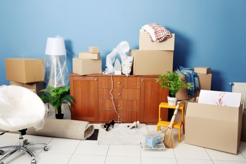 Step-by-step sofa removal process illustrated